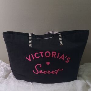 SOLD Victoria's Secret Black and Pink Tote Bag